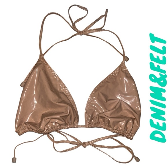 SKIMS Pvc Triangle Bikini Top | Color: Ochre | NEW/NWT!! 🌊👙☀️ - Picture 6 of 9